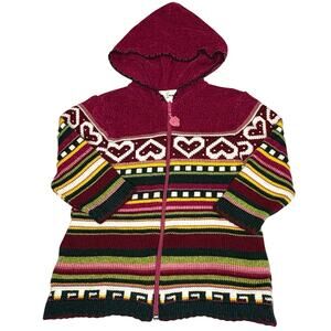 Vintage B.T. Kids Zip-up Cardigan Sweater Girls 2T Multicolor Fuchsia Hoodie